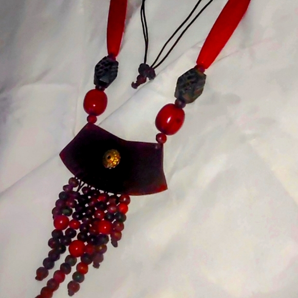Amber Tibetan Necklace Hand Made